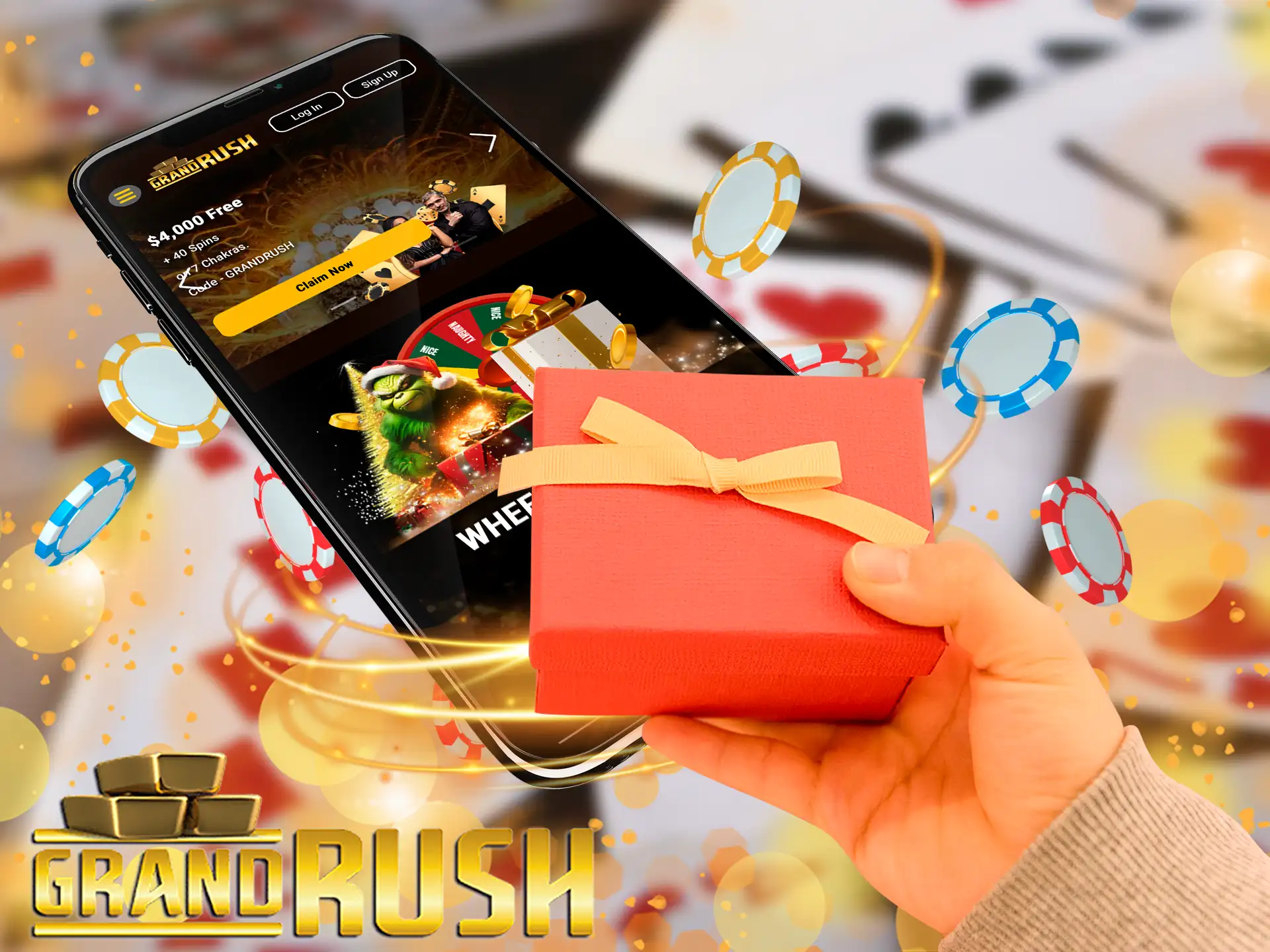 Get a Grand Rush Welcome Bonus of up to AUD 6,000 and 40 Free Spins.