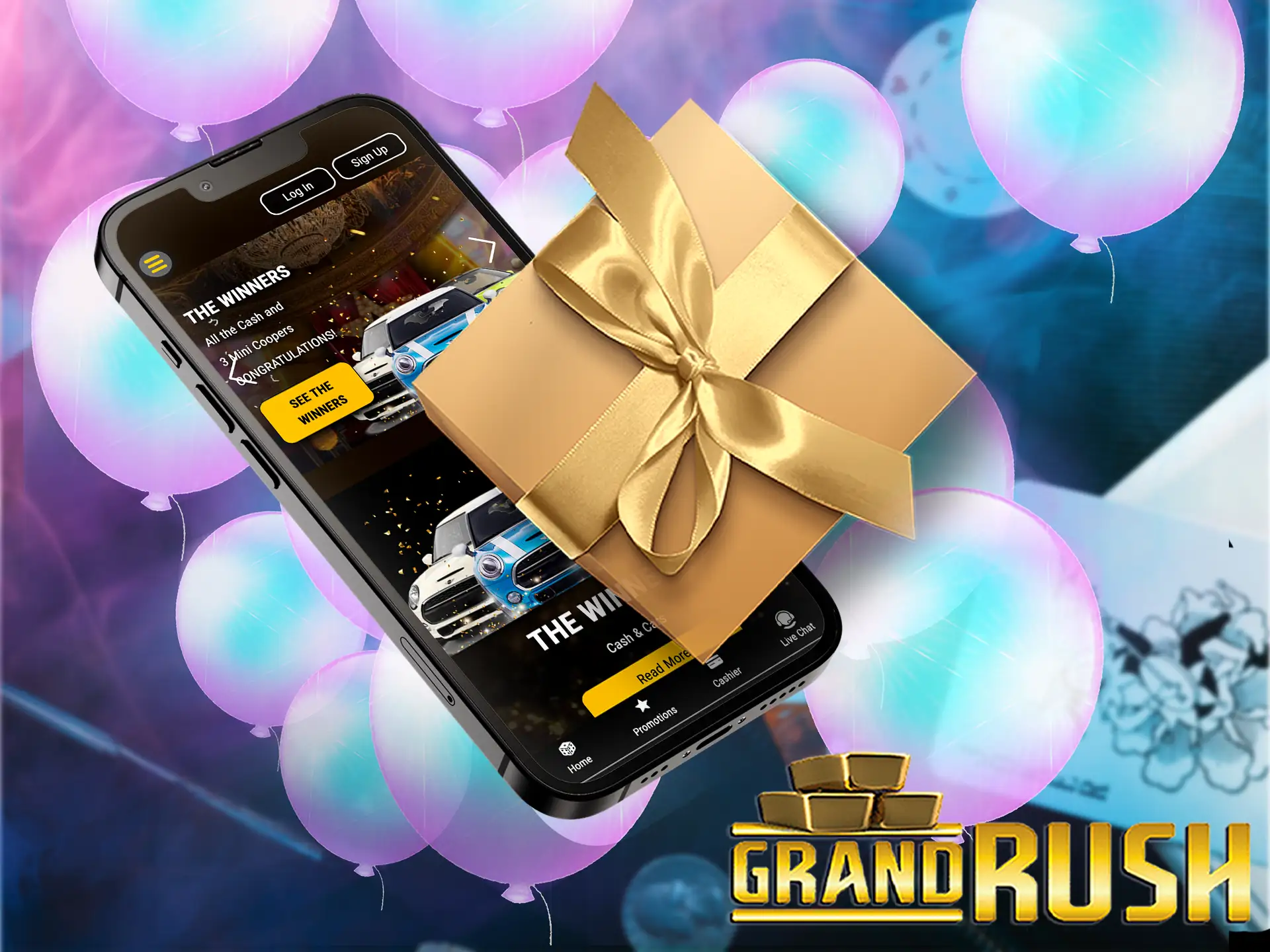 Get a 200% welcome bonus after Grand Rush sign-up.
