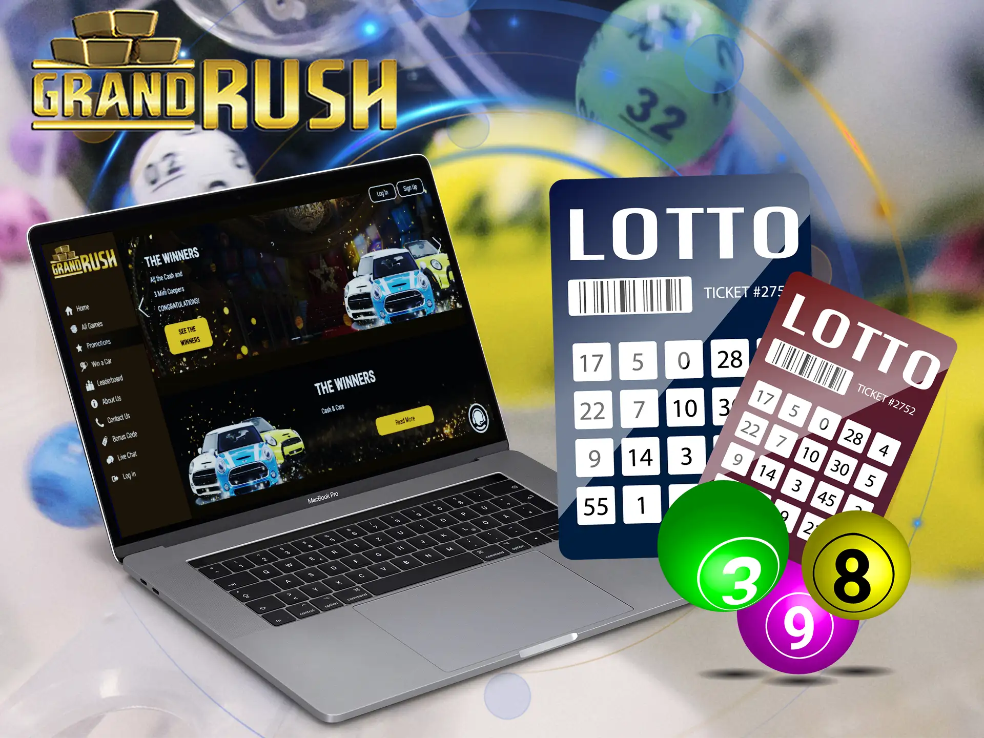 Take part in the Grand Rush Lottery Bonus and get a chance to win a Jeep Wrangler.