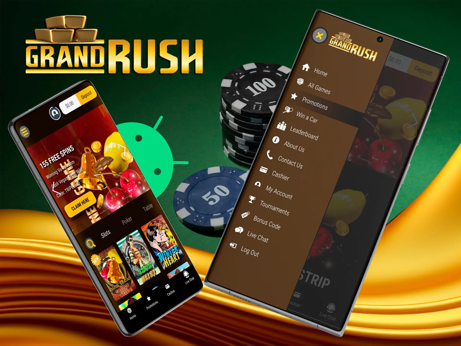 Grand Rush app is compatible with all Android devices.