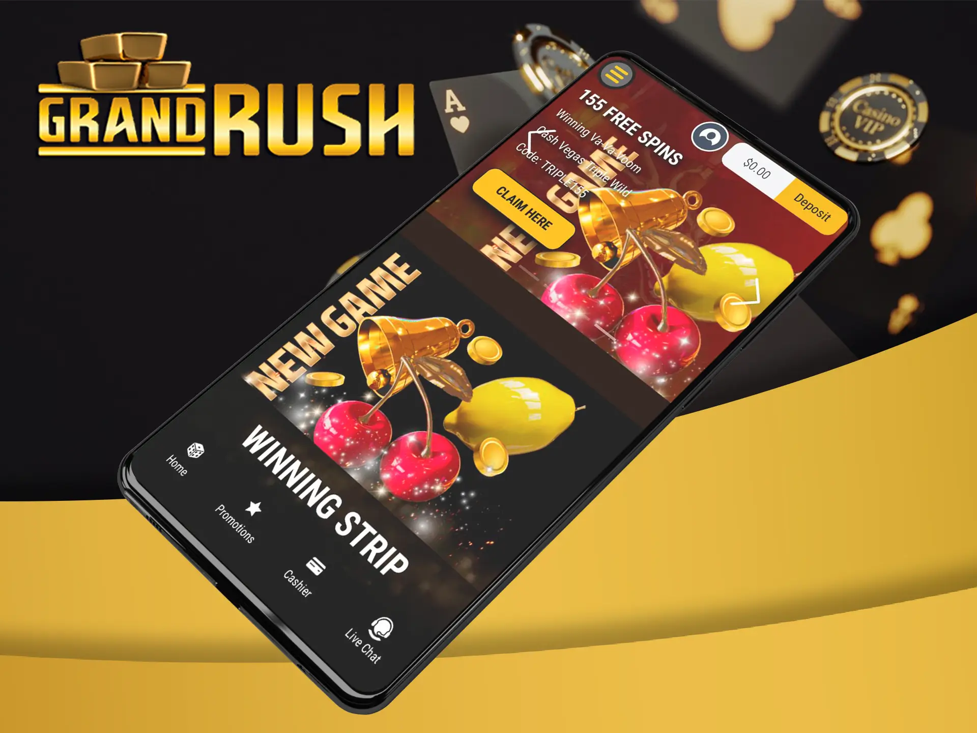 Grand Rush mobile version has a lot of benefits before other casinos in Australia.