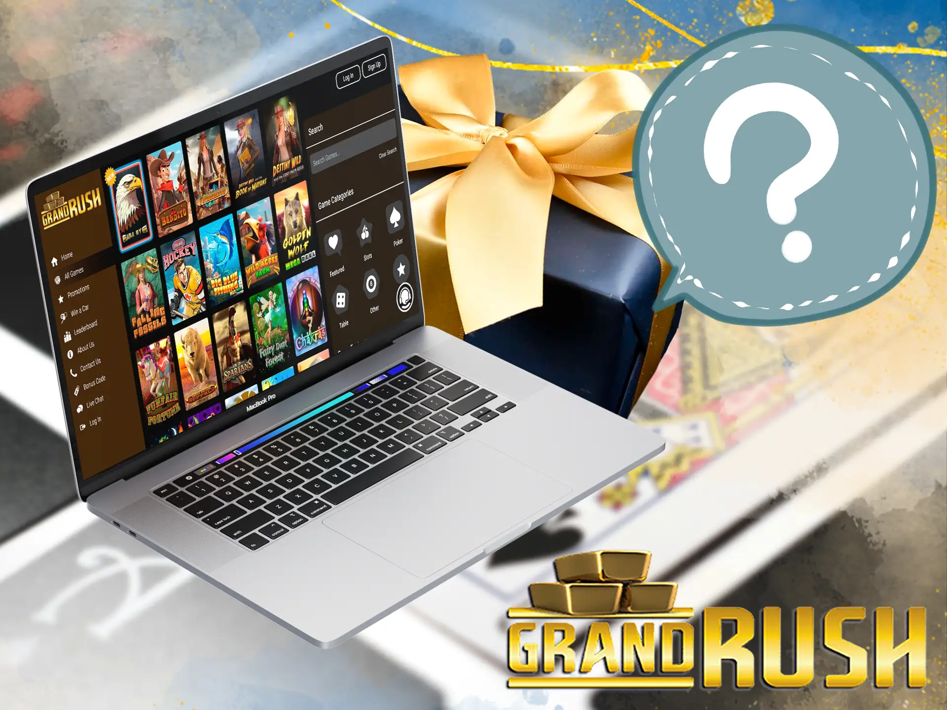 Enter Grand Rush bonus code in the special box while creating an account.