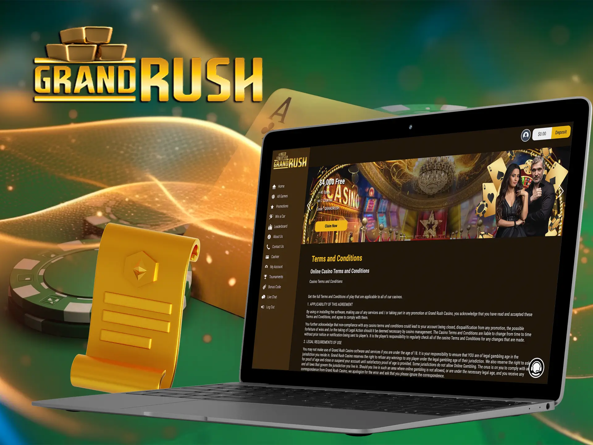 Players should read the Grand Rush Casino main rules before starting to play.