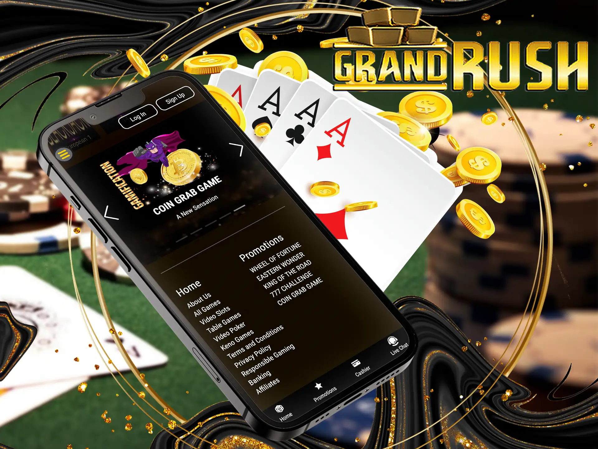 Grand Rush offers the best Baccarat games to bet on.