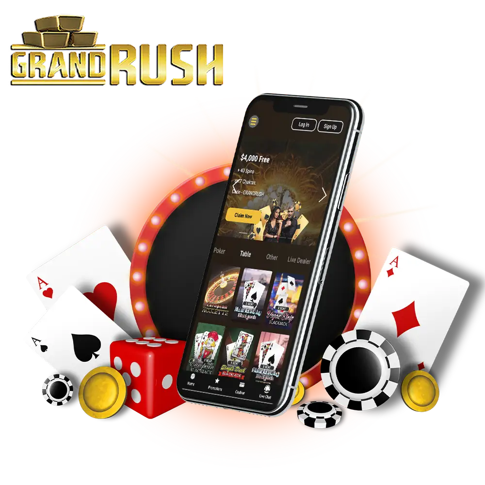 Choose Grand Rush to play poker online in Australia.