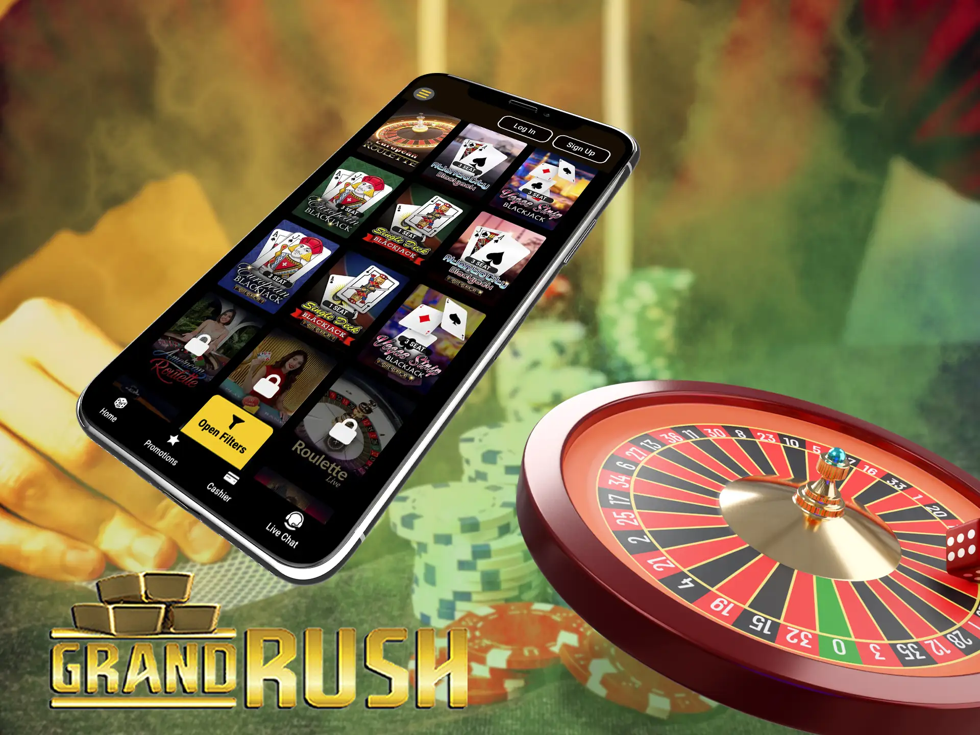Grand Rush offers best selection of Roulette games.