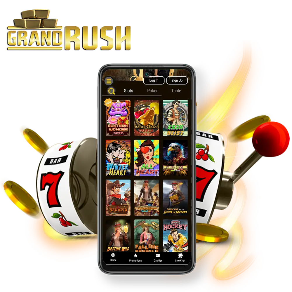 Play over 1,000 slots from famous providers at Grand Rush Casino.