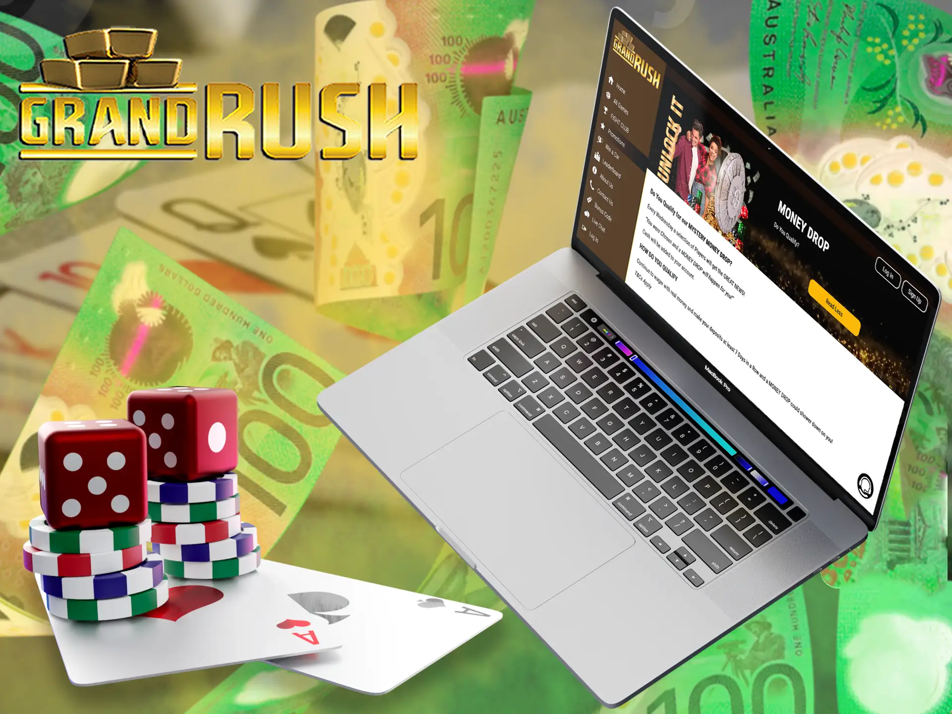 Get a Grand Rush casino bonus every Wednesday and win real money.
