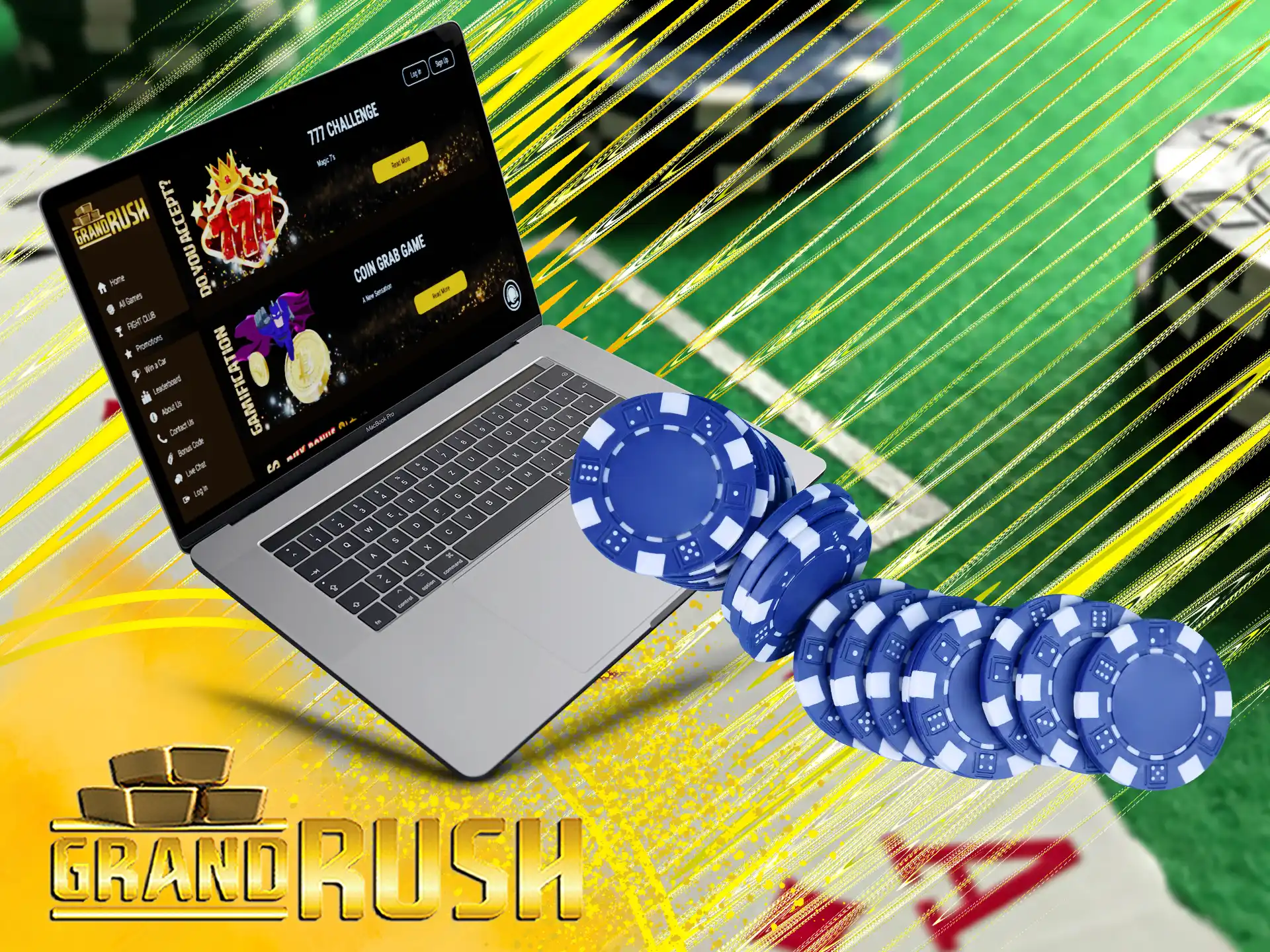 Receive Grand Rush casino no deposit bonuses daily with our promotion.