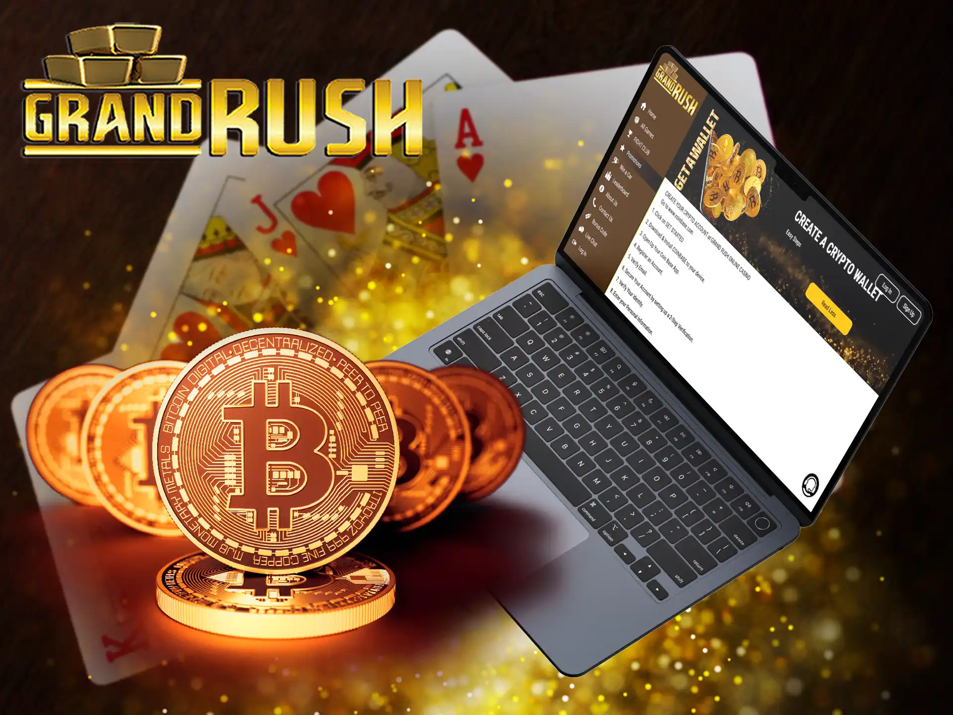 Get 100% Grand Rush deposit bonus for crypto deposits.