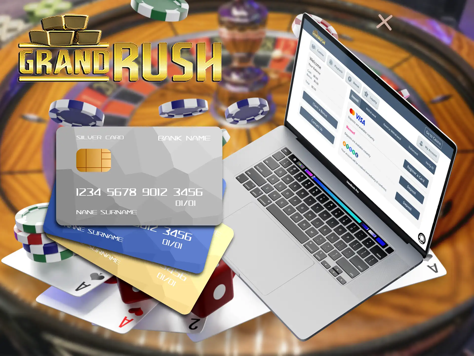 Grand Rush Casino provides a huge number of payment systems for jackpot games in Australia.