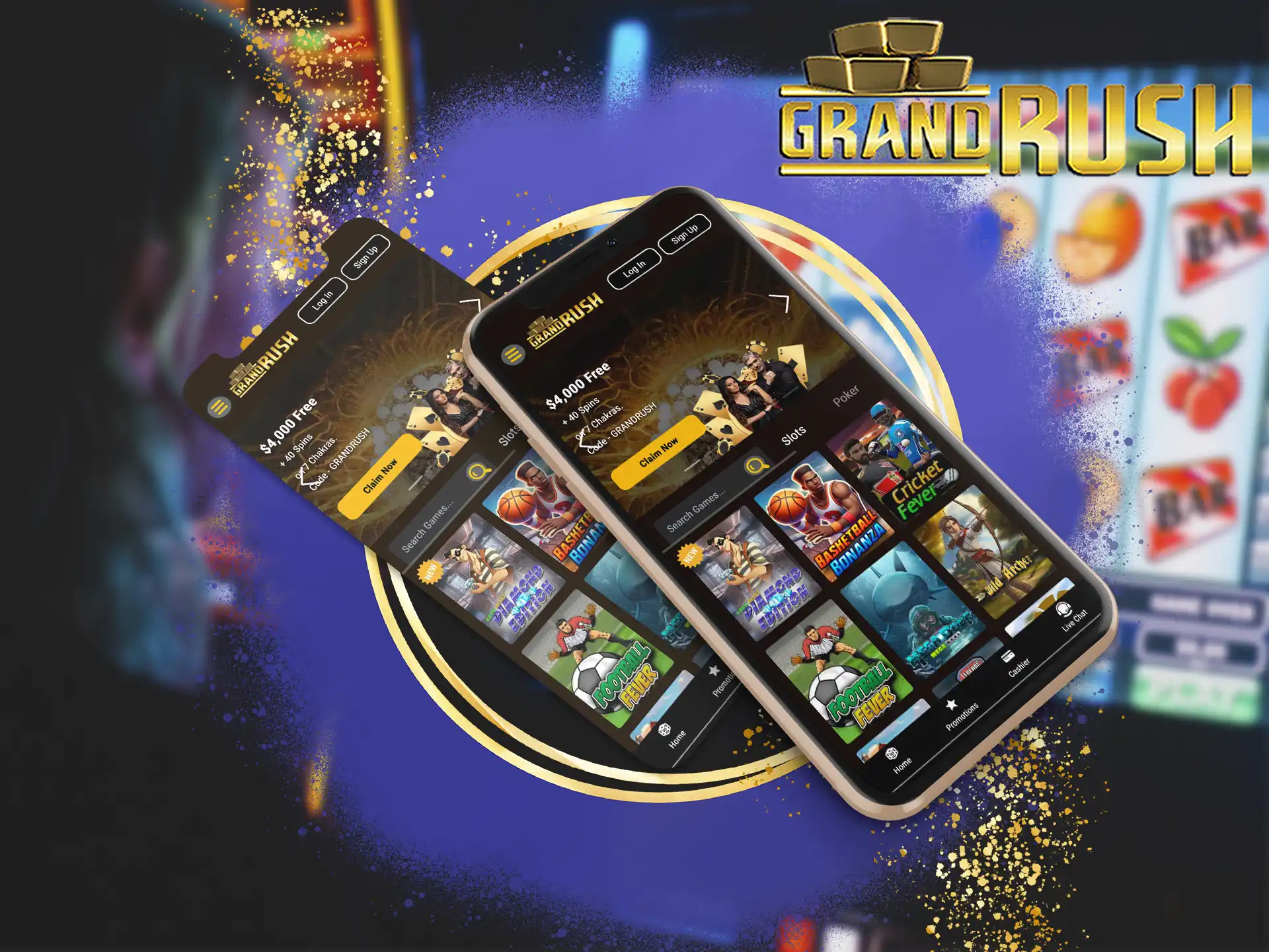 You can easily play your favourite games anywhere with the Grand Rush mobile website version.