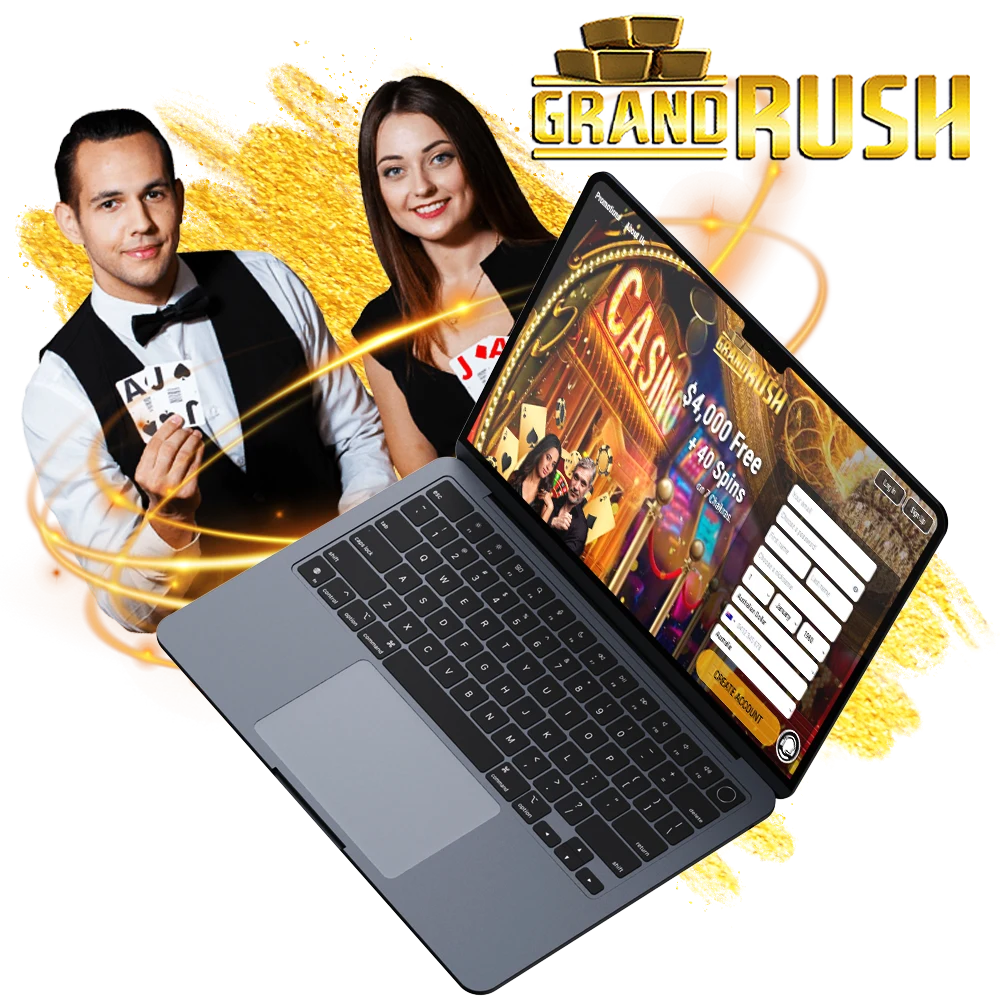 Try Grand Rush live games with real dealers in Australia.